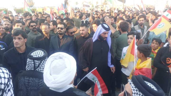 تظاهرات من جهة الجسر المعلق تنديداً بإغتيال نصر الله